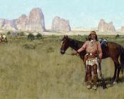 Warrior and Teepees - 亨利·法尔尼